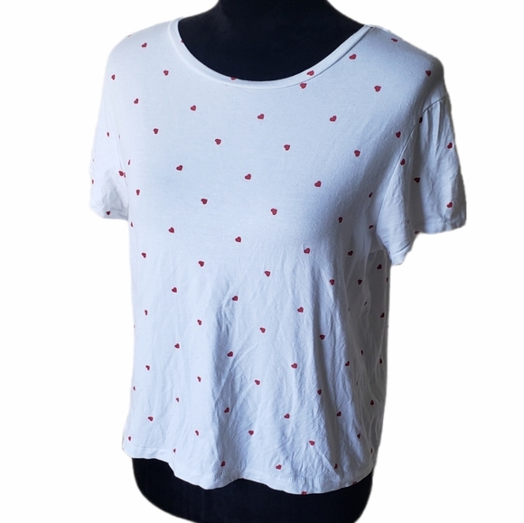 Cynthia Rowley Heart Print Crop Tee - Picture 4 of 9